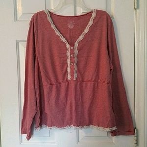 George - Pajama Set Red Stripe & Lace